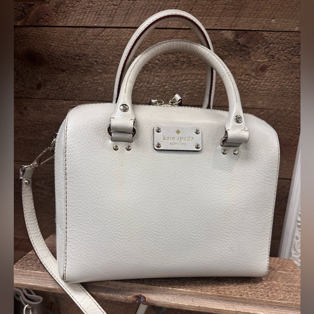 Kate Spade New York Leather Satchel Crossbody – Cream - Picture 2 of 9